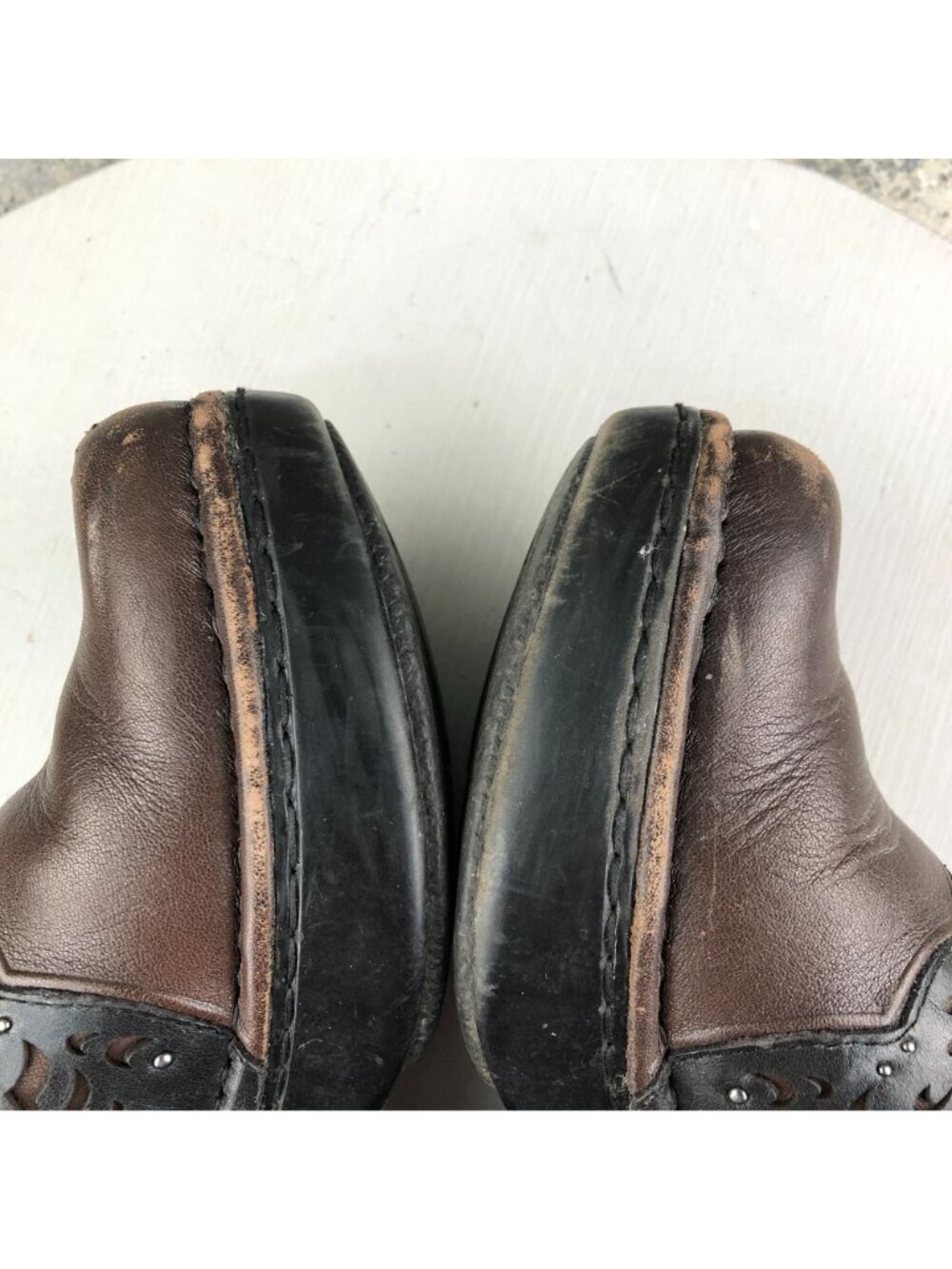 Ariat Women's Size 8B Tambour Hazelnut Brown Black Leather Slip On Urban Clogs - Picture 11 of 16